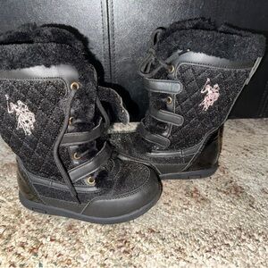 Polo Ralph Lauren Kids Black Quilted Winter Boots